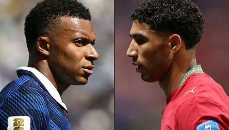 Kylianas Mbappe ir Achrafas Hakimi
