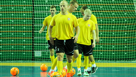 Lietuvos salės futbolo rinktinės treniruotė