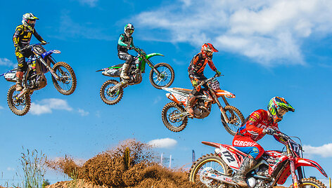 Motokroso čempionato etapo Latvijoje akimirka