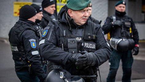 Policijos pajėgos saugojo krep&scaron;inio ramybę