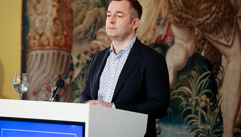 BNS spaudos konferencijoje kalba Ramūnas Vilpi&scaron;auskas 