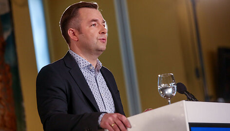 BNS spaudos konferencijoje kalba Ramūnas Vilpi&scaron;auskas 