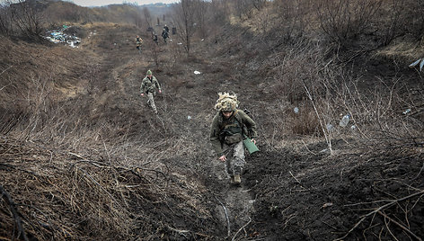 Ukrainos karių gyvenimas priešakinėse fronto linijose 