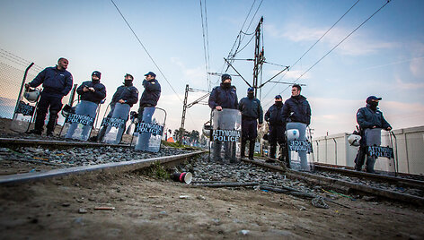 Idomeni stovykloje prieglobsčio pra&scaron;ytojai surengė protesto akciją