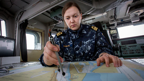 Karinių jūrų pajėgų laivo „Skalvis“ karininkė Agnija Aleknaitė 