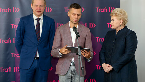 Lietuvos Respublikos Prezidentė  Dalia Grybauskaitė duoda startą kelionių planavimo platformai &bdquo;Trafi&ldquo;