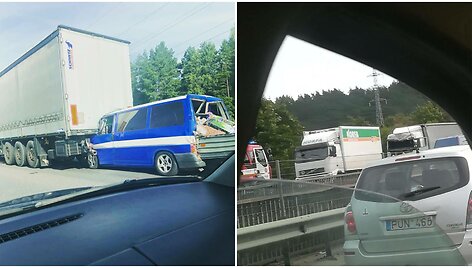 Kam&scaron;čius kelyje į Klaipėdą prie Kauno sukėlė dvi avarijos