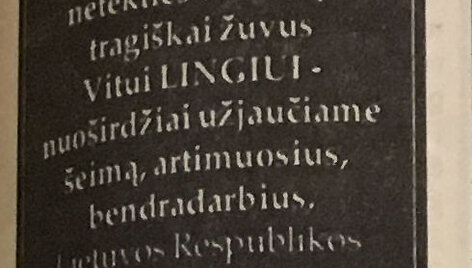 Užuojautos po Vito Lingio nužudymo