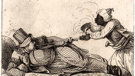 3_Janas Rustemas_korta_būgnų dviakė_Turkas, rūkantis pypkę_1815