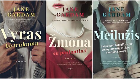  Jane Gardam trilogija: &bdquo;Vyras be trūkumų&ldquo;, &bdquo;Žmona su paslaptimi&ldquo; ir &bdquo;Meilužis&ldquo;