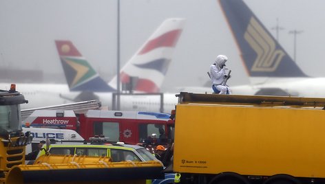 Londono Hitrou oro uosto darbą trikdė protestuotojai