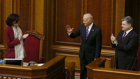 Joe Bidenas lankėsi Ukrainos Auk&scaron;čiausioje Radoje