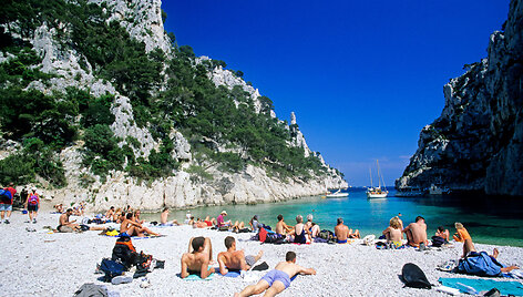 Calanque d&rsquo;en Vau paplūdimys Kasyje, Prancūzijoje