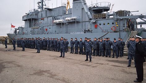 LK laivų apžiūros grupės i&scaron;lydėjimo ceremonija į operacija &bdquo;Sophia&ldquo;