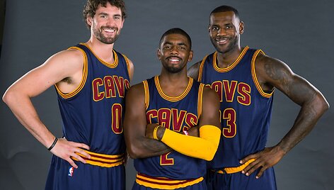 Kevinas Love, Kyrie Irvingas ir LeBronas Jamesas