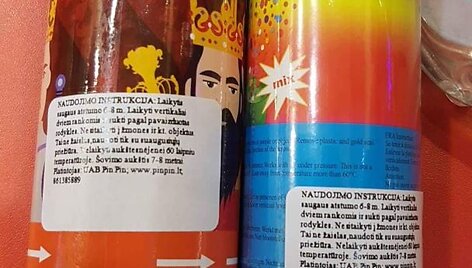 Ant konfeti užklijuota lietuvi&scaron;ka instrukcija