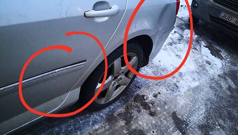 Vilniuje apgadintas degalinėje stovėjęs automobilis