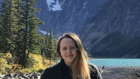 Studentė Gerda Grigaitė Kanados Banff nacionaliniame parke