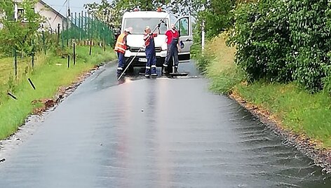 Po liūties nuslinkęs &scaron;laitas &Scaron;aldytuvų gatvėje Kaune