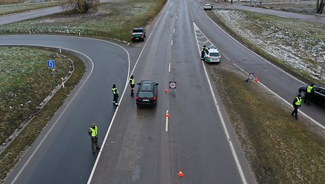 Kauno policijos darbas blokpostuose