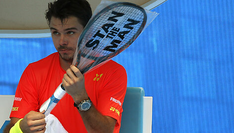 Stanas Wawrinka prie&scaron; Luka&scaron;ą Rosolį