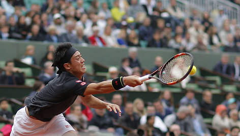Kei Nishikoris prie&scaron; Richardą Gasquet