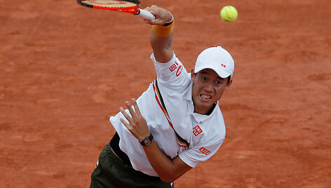 Kei Nishikoris prie&scaron; Fernando Verdasco