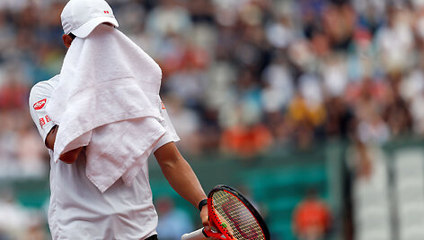 Kei Nishikoris prie&scaron; Fernando Verdasco