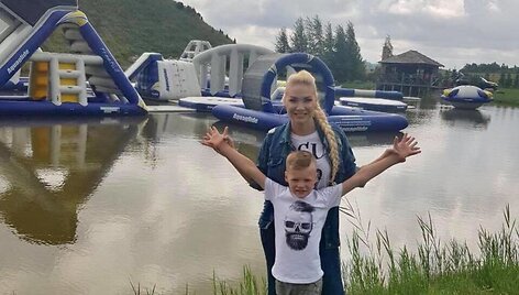 Natalija Bunkė su sūnumi Kristupu