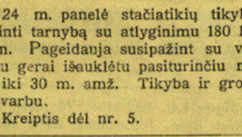 Pažinčių skelbimas i&scaron; tarpukario Lietuvos spaudos