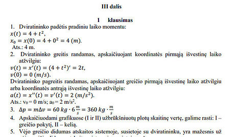 III dalis, 1 klausimas