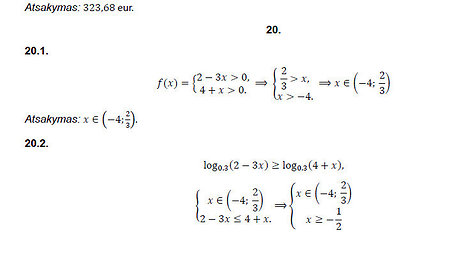 2023 m. valstybinio matematikos egzamino atsakymai, III dalis, 19 ir 20 klausimai