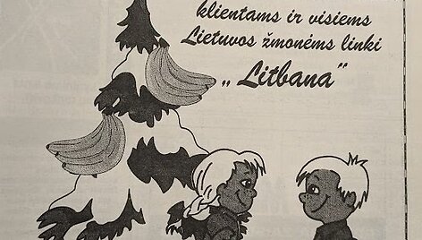 Kalėdinis sveikinimas 1994 m. laikra&scaron;tyje