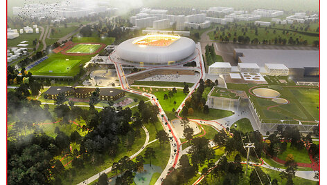 Bendrovės Vilniaus nacionalinis stadionas projekto vizualizacija