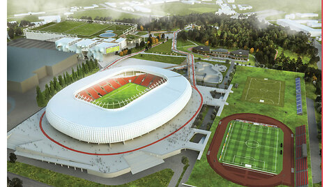 Bendrovės Vilniaus nacionalinis stadionas projekto vizualizacija
