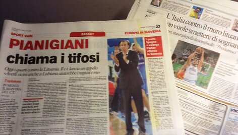 Italijos dienra&scaron;čių antra&scaron;tės - apie dvikovą su Lietuva