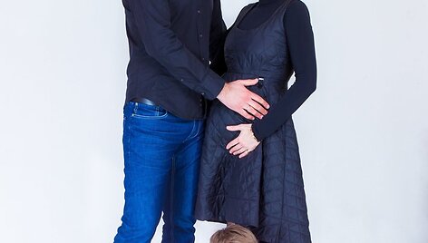 Lina Bražinskaitė-Tupikovskienė su vyru Ričardu ir sūnumi Dominyku