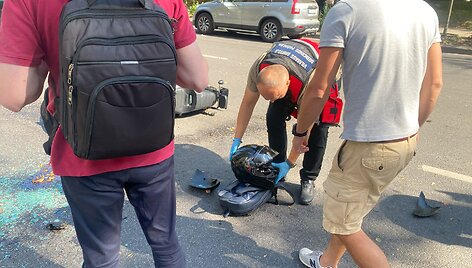 Vilniuje per avariją sužeistas motociklininkas