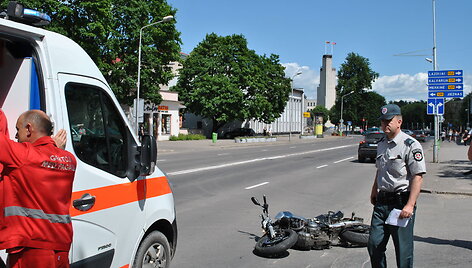 Alytuje avariją patyrė motociklo vairuotojas