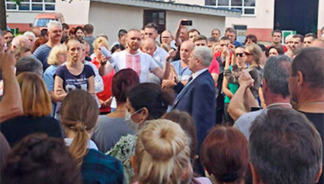 Streikuojantys Baltarusijos darbininkai