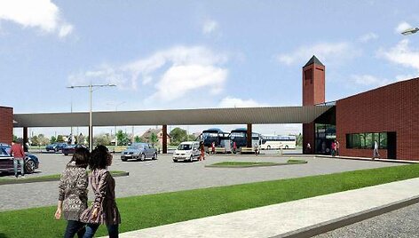 Planuojamos statyti &Scaron;ilutės rajono autobusų stoties vizualizacija