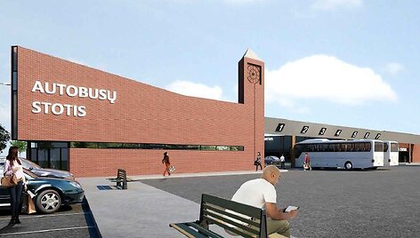 Planuojamos statyti &Scaron;ilutės rajono autobusų stoties vizualizacija