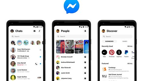 Nauja programėlės „Messenger“ versija