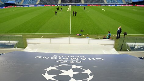 Sankt Peterburge stadionas ruo&scaron;iamas Čempionų lygos rungtynėms.