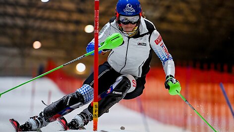 Petra Vlhova sezonui ruo&scaron;ėsi Druskininkuose.