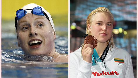Lilly King (kairėje) &scaron;iltai atsiliepė apie Rūtą Meilutytę.