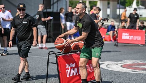 &Scaron;e&scaron;tadienį prie Baltojo tilto įvyko &bdquo;OlyBet DUNK IT Open&ldquo; krep&scaron;inio renginys.