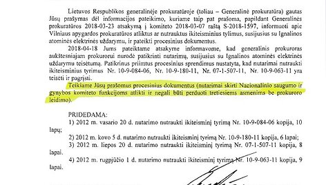 Seimo NSGK tyrimo i&scaron;vada ir priedai