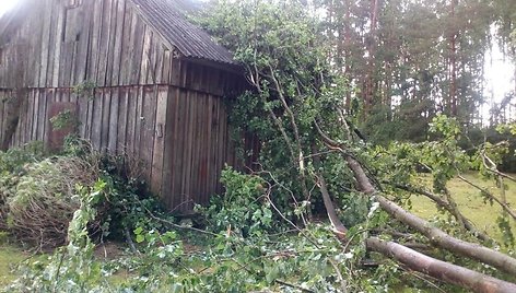 Viesulas nuniokojo Šakių rajone esančią sodybą