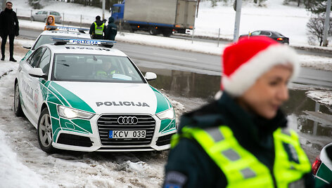 &Scaron;ventinio kelių policijos reidas Vilniuje akimirka